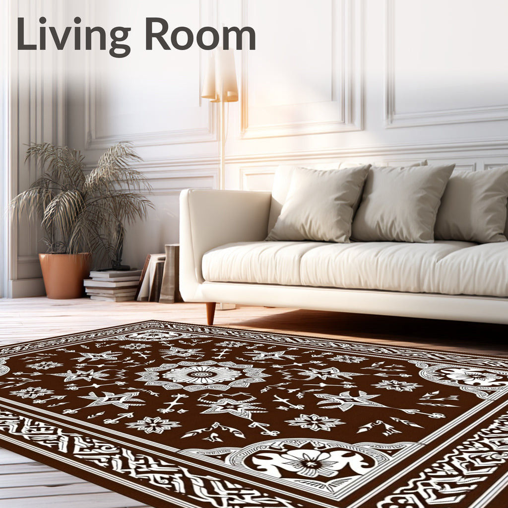 Intricate Floral Star Pattern Rug