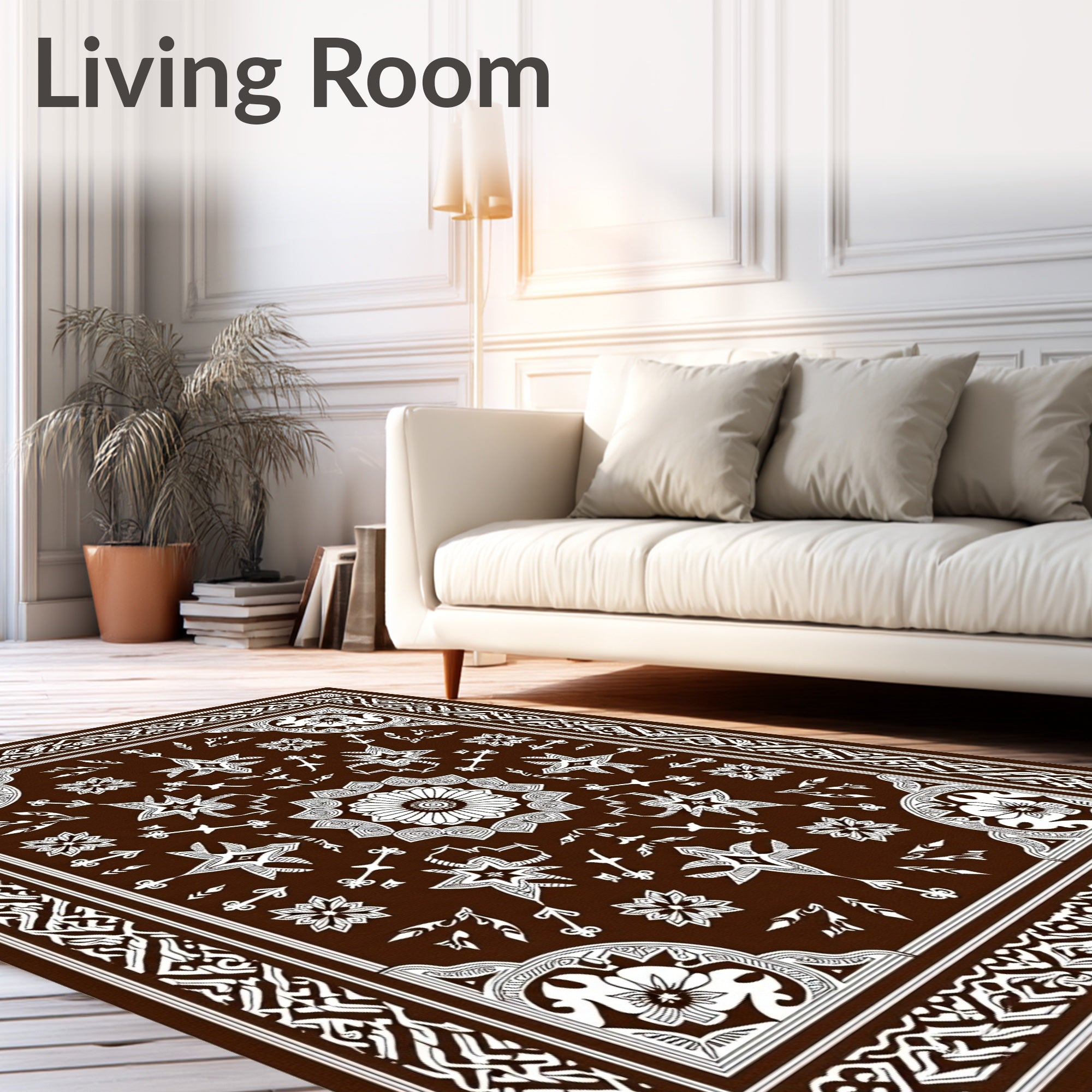 Intricate Floral Star Pattern Rug