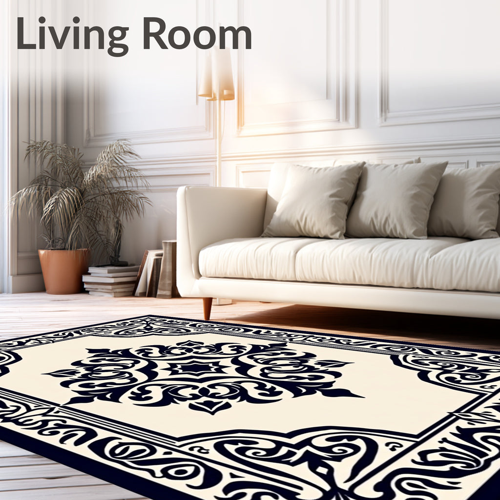 Classic Dark Floral Medallion Rug