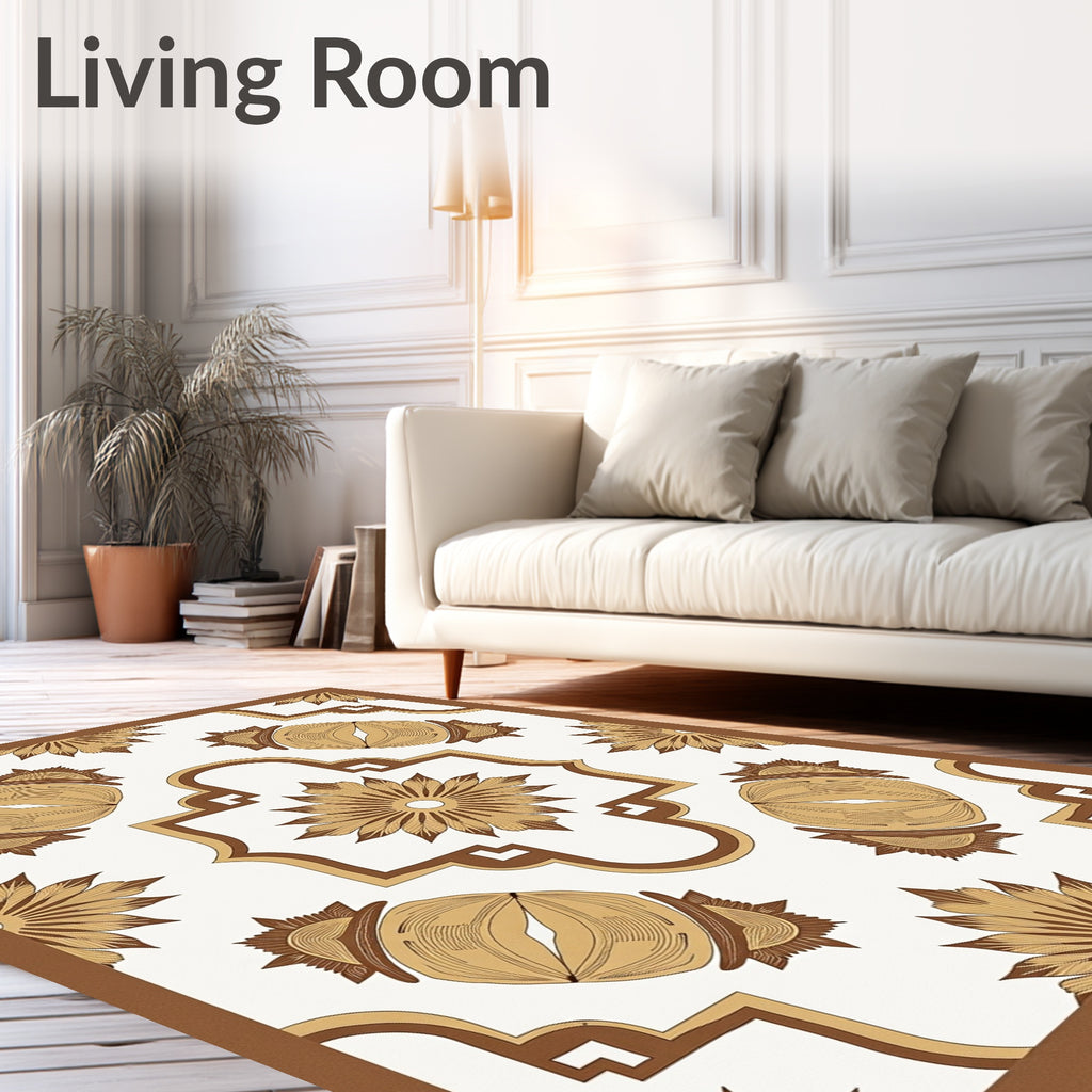 Geometric Floral Medallion Pattern Rug
