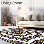 Ornate Floral Medallion Pattern Design Rug