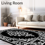 Classic Floral Medallion Border Design Rug