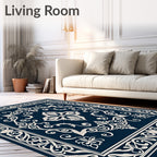Classic Floral Border Medallion Rug