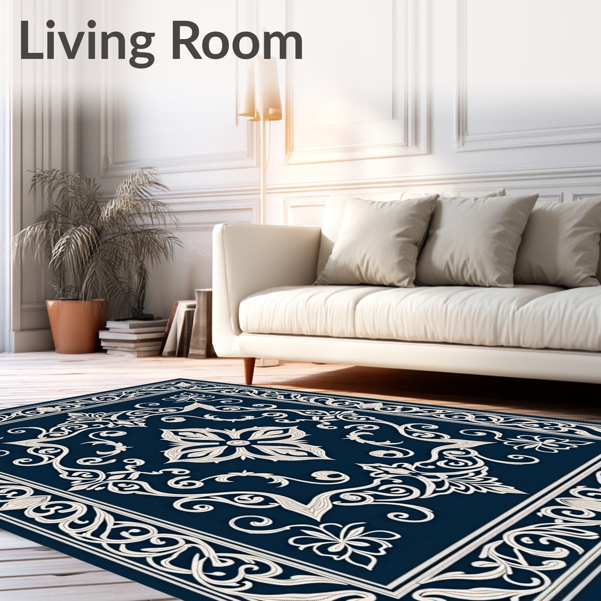 Classic Floral Border Medallion Rug