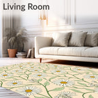 Daisies Botanical Whimsical Pattern Rug