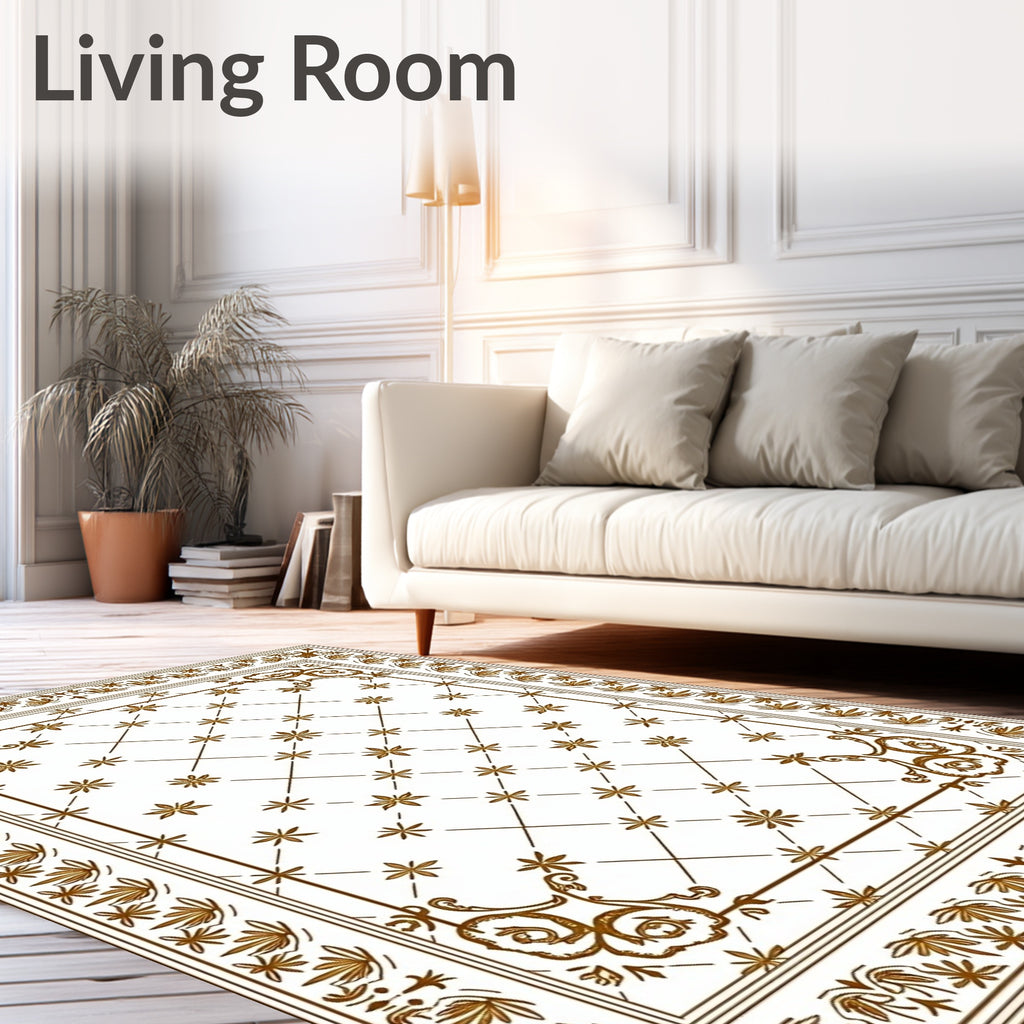 Classic Floral Diamond Pattern Rug