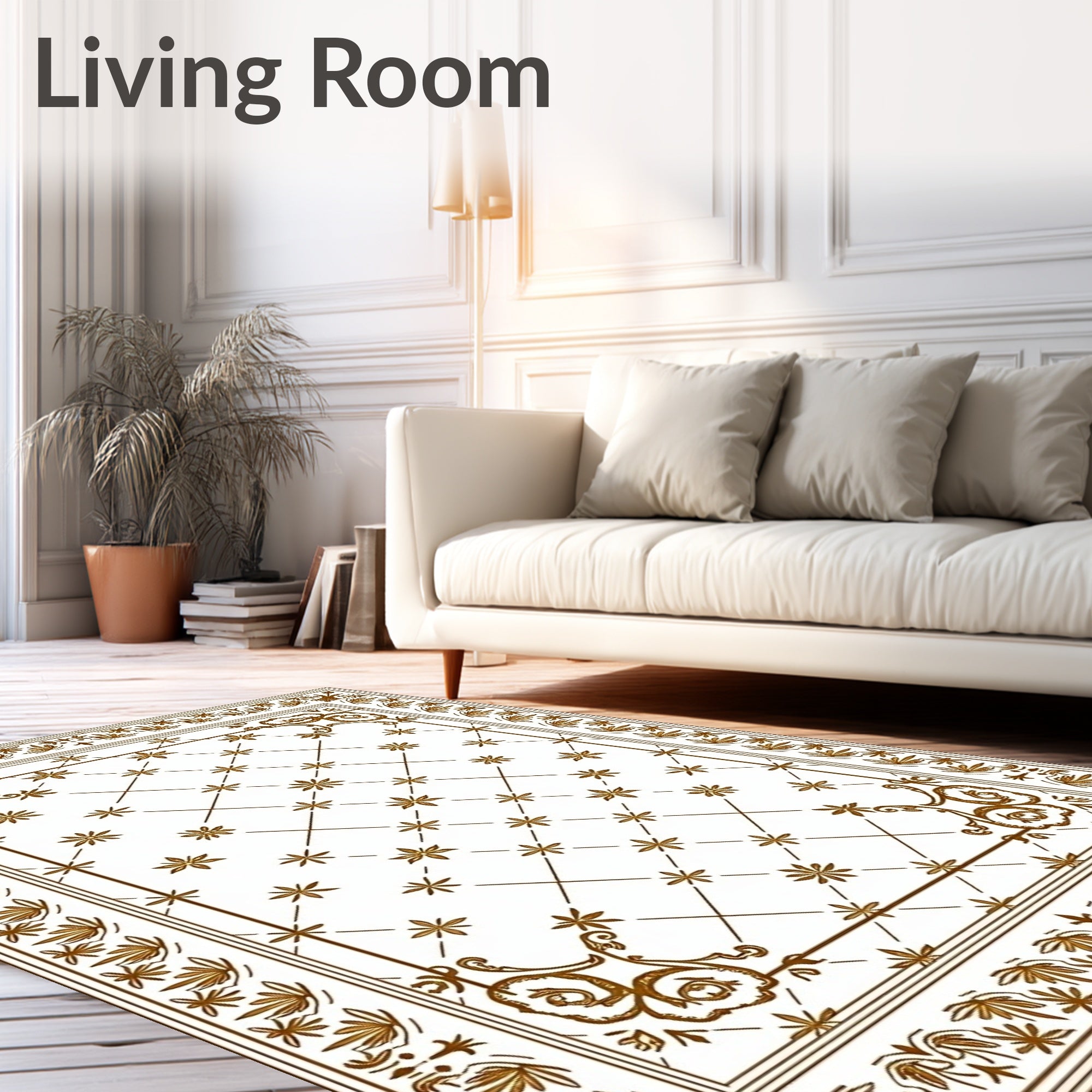 Classic Floral Diamond Pattern Rug