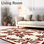 Ornate Damask Floral Motif Rug