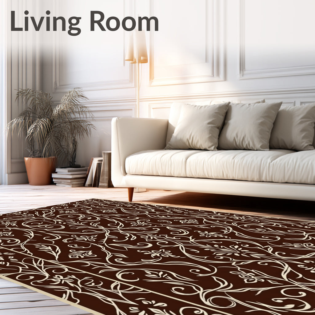 Elegant Floral Vine Pattern Rug