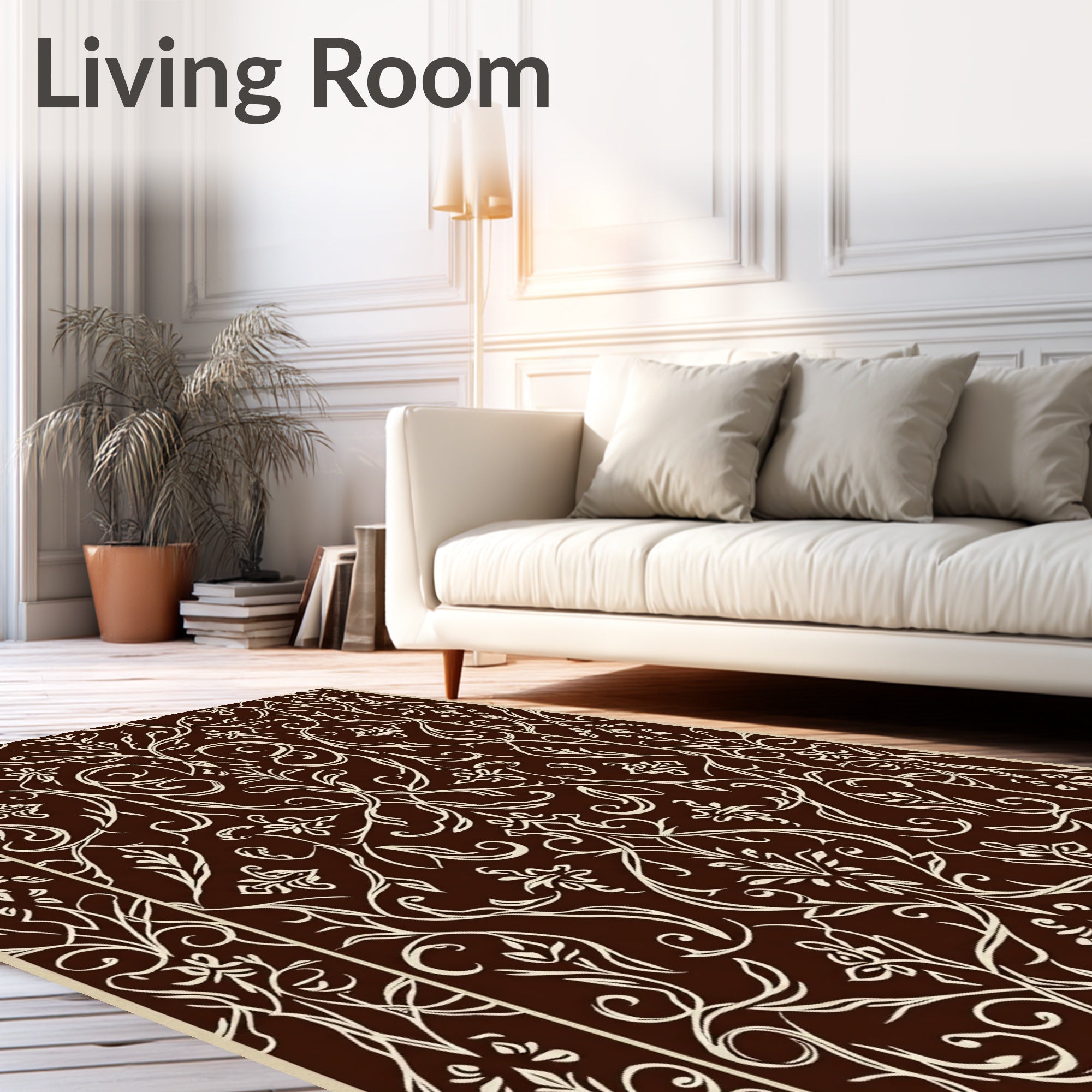 Elegant Floral Vine Pattern Rug