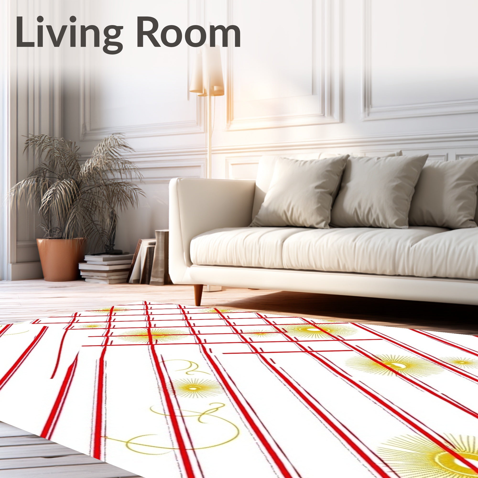 Red Sunshine Geometric Medallion Rug