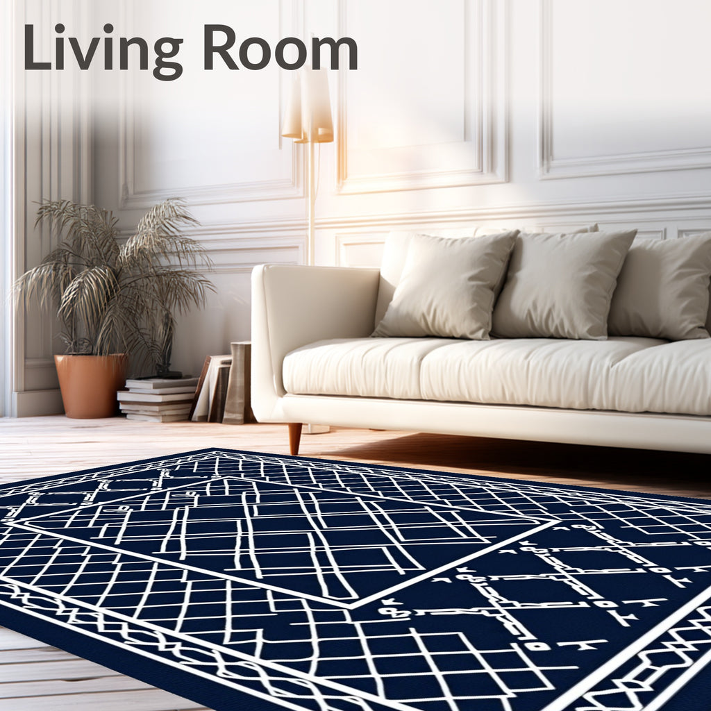 Intricate Geometric Lattice Pattern Rug