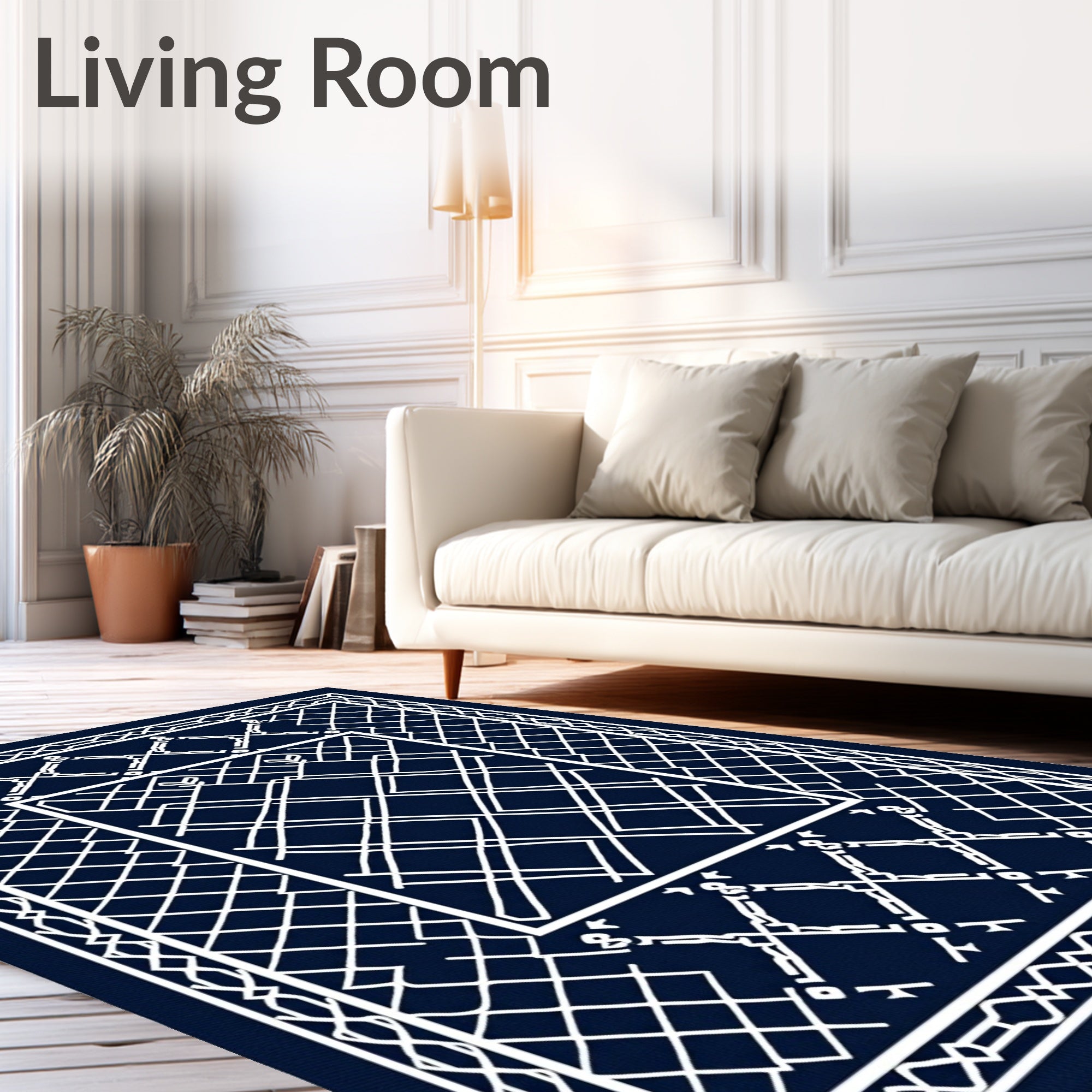 Intricate Geometric Lattice Pattern Rug