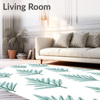 Teal Evergreen Fern All Over Rug