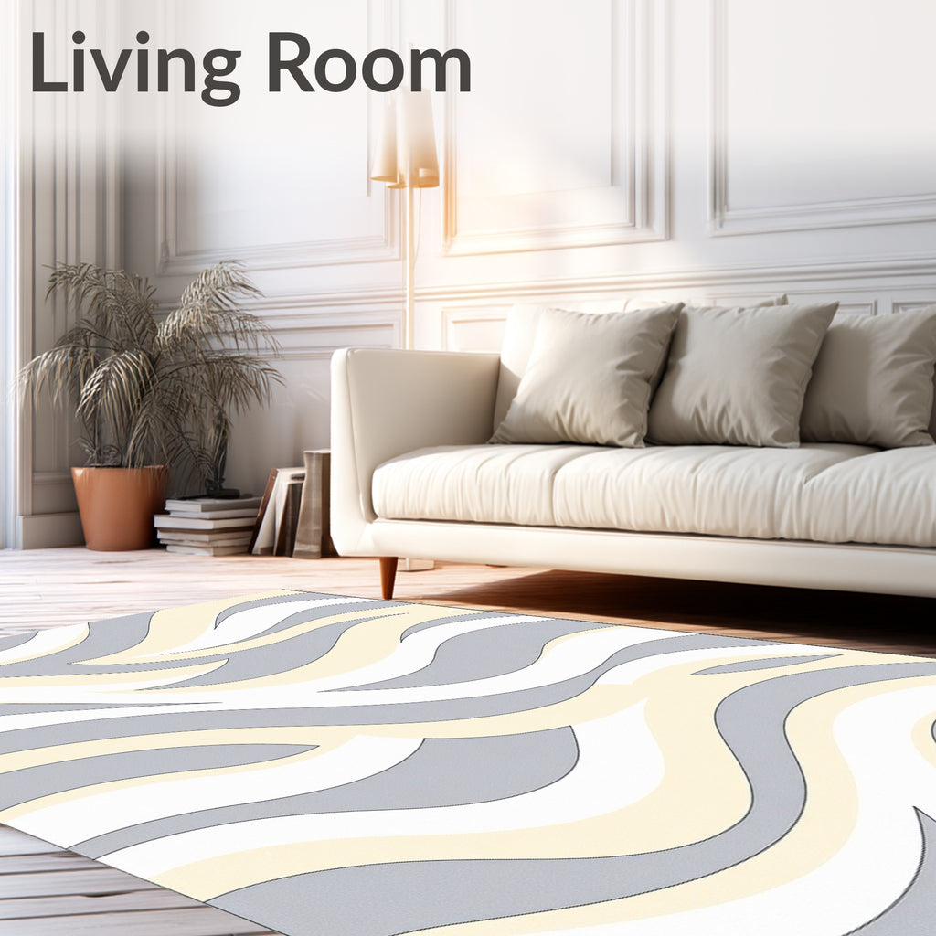 Modern Swirl Abstract Pattern Rug