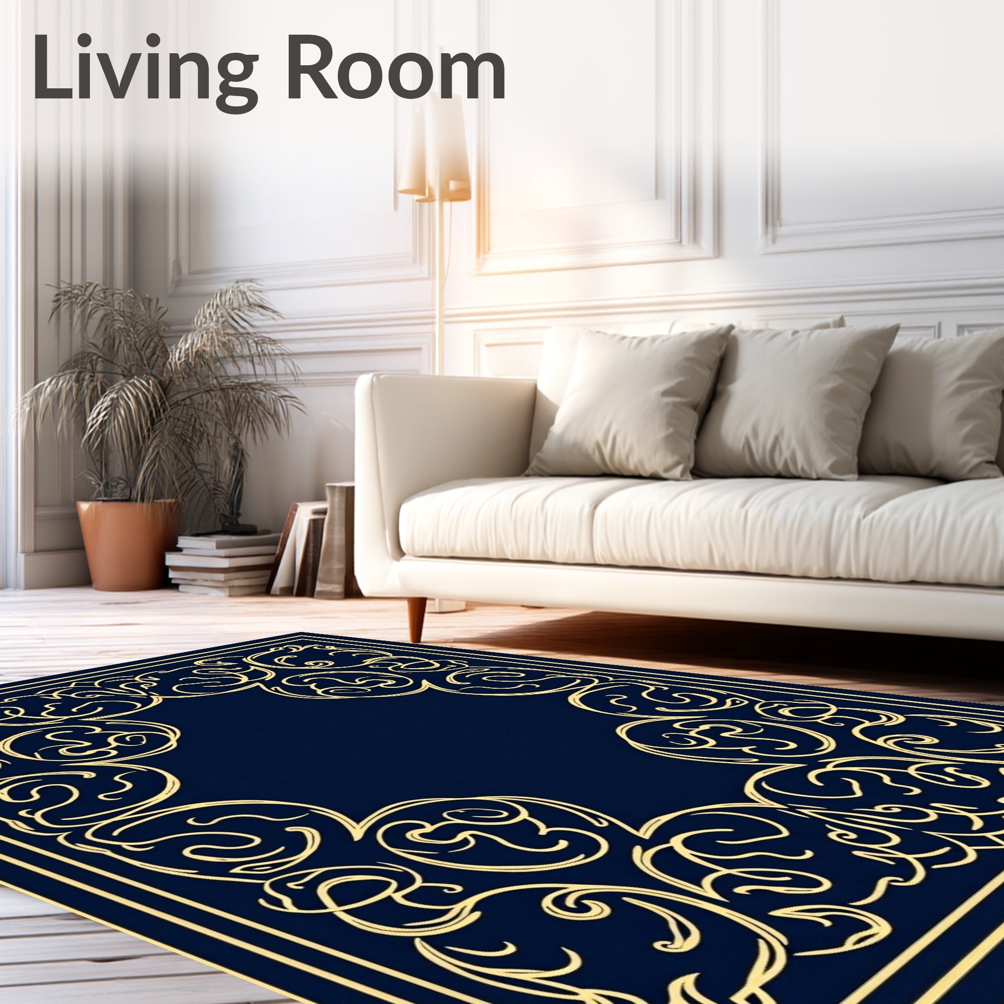 Ornate Swirl Embossed Vintage Rug