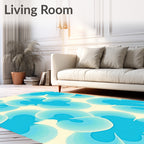 Abstract Swirls Blue Pastel Design Rug