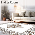 Antique Oval Floral Medallion Pattern Rug