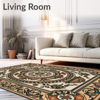 Elegant Floral Mandala Pattern Rug