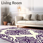 Elegant Floral Damask Pattern Rug