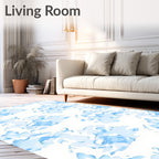 Abstract Blue Water Pattern Rug