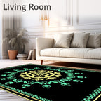 Mandala Yellow Mint Border Rug
