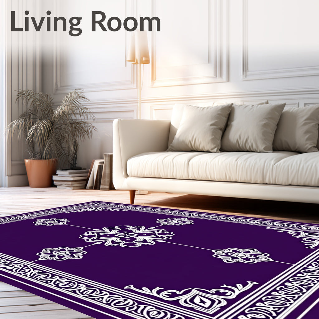 Intricate Damask Floral Symmetry Rug