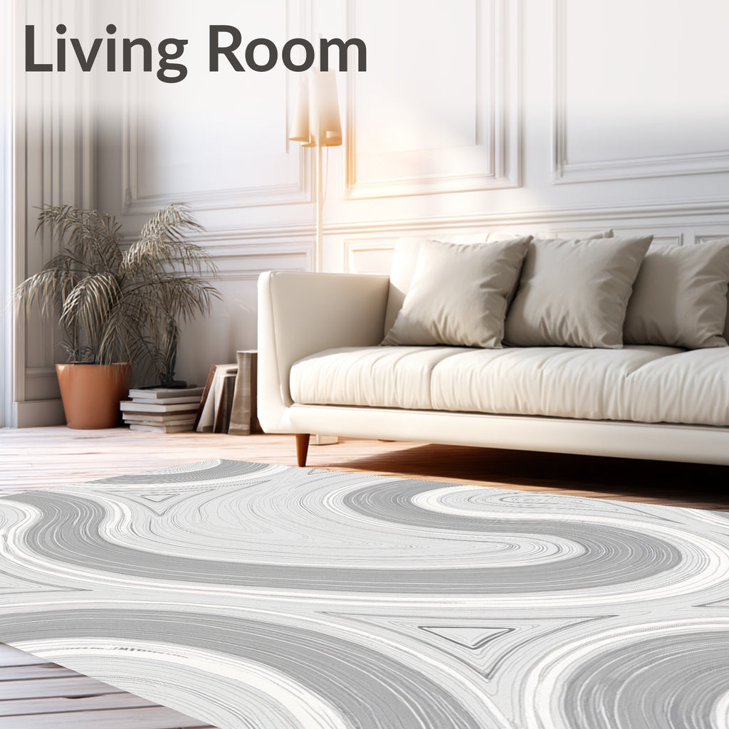 Monochromatic Swirl Pattern Rug