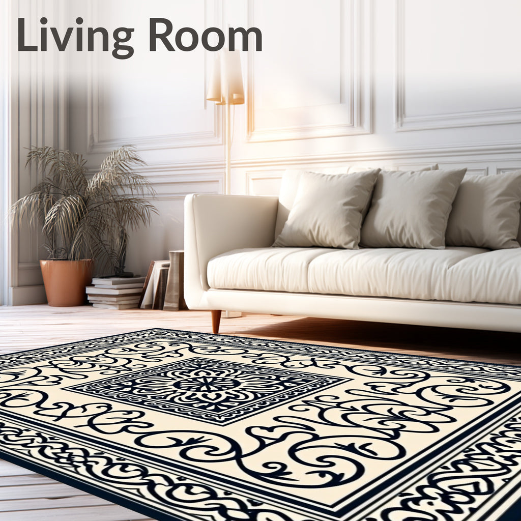 Classic Black and White Mandalas Rug