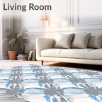 Soft Blue White Swirl Pattern Rug