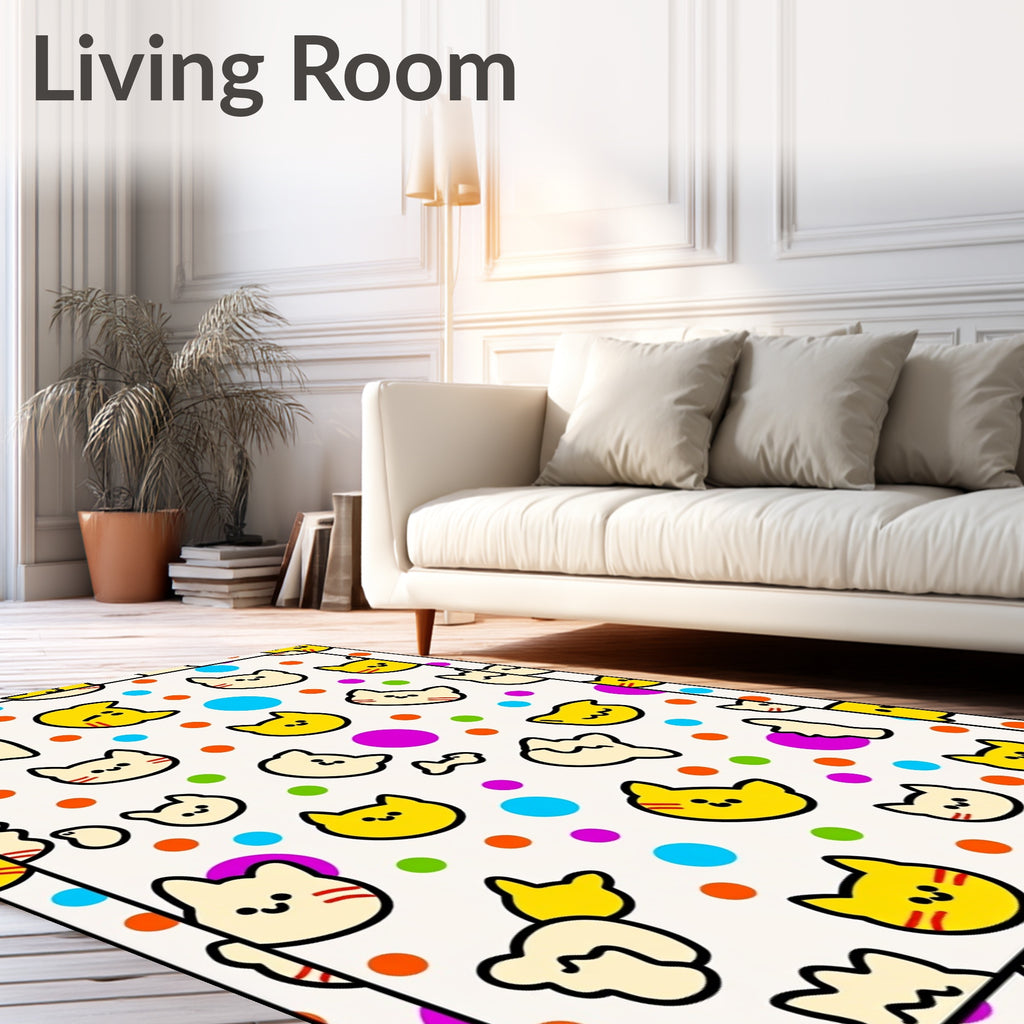 Cheeky Cat Dot Pattern Design Rug