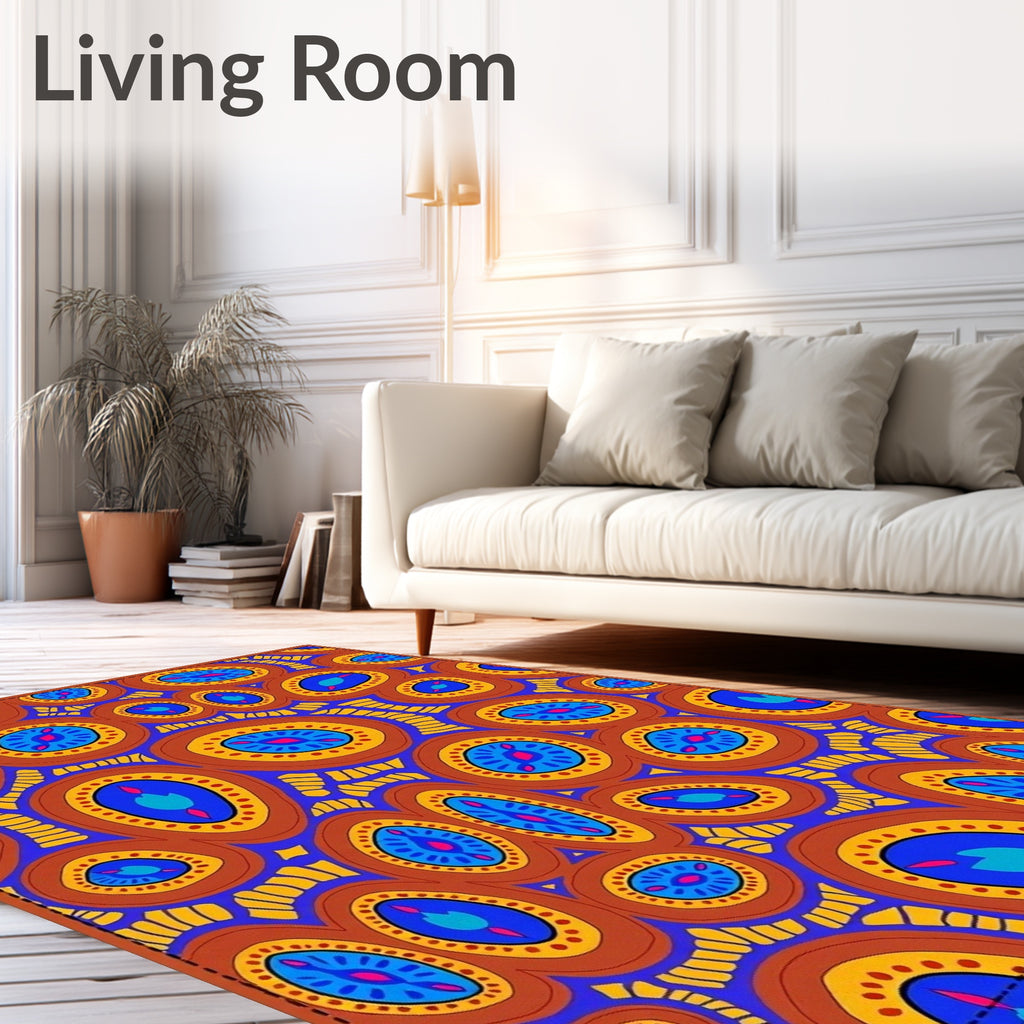 Bold Oval Pattern Abstract Design Rug
