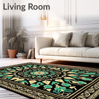 Intricate Floral Mandala Patterned Rug