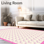 Delicate Floral Silhouette Pattern Design Rug