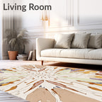 Radiating Sunburst Abstract Pattern Rug