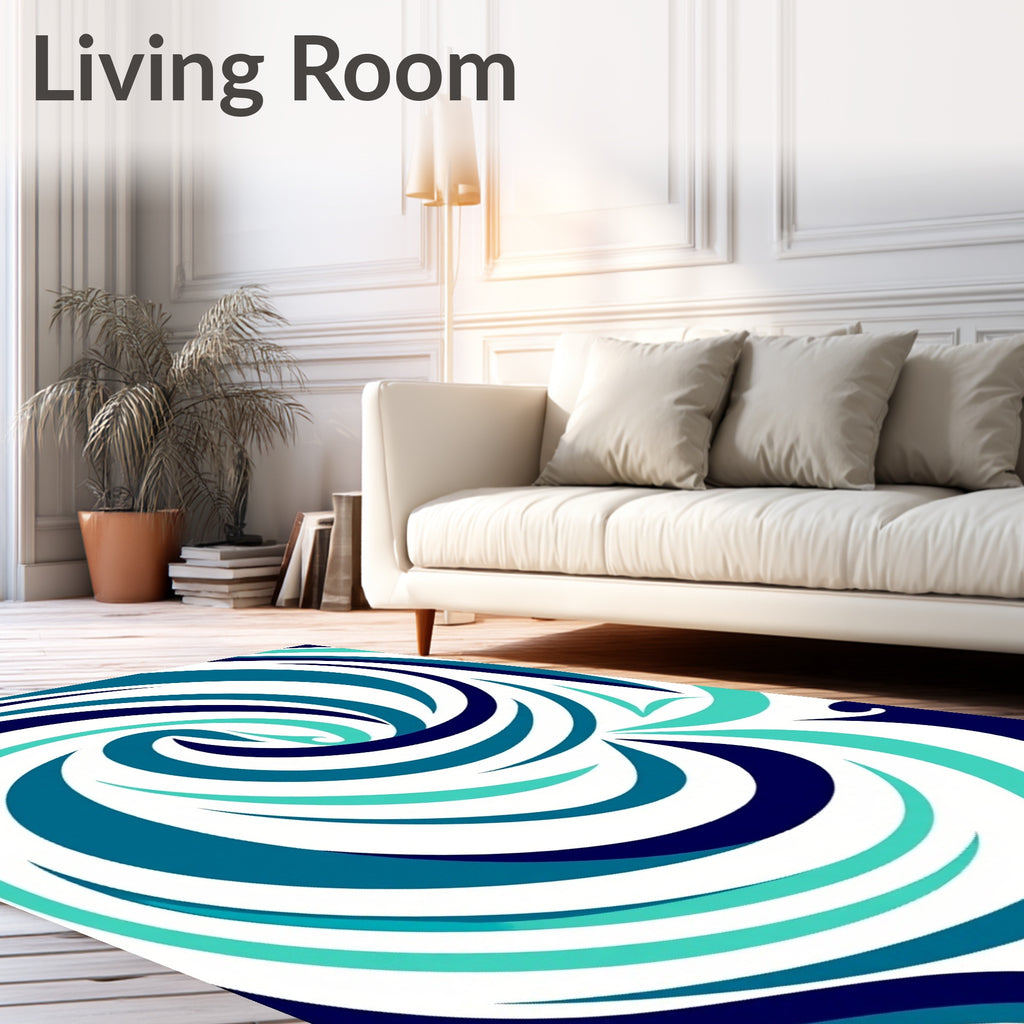 Oceanic Swirls Abstract Pattern Rug