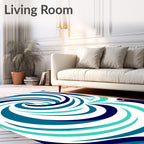 Oceanic Swirls Abstract Pattern Rug