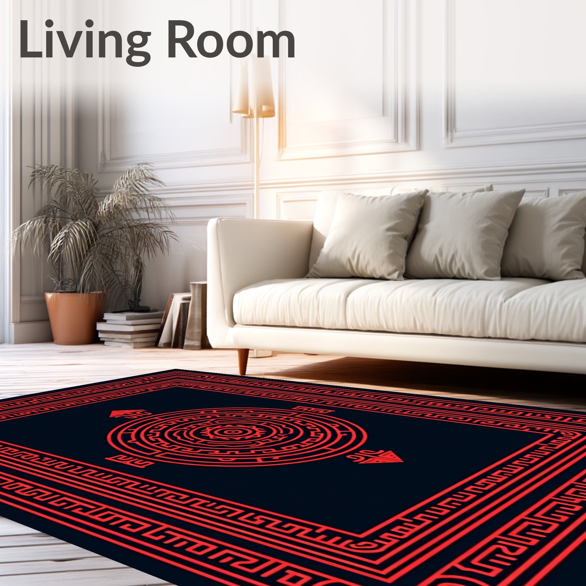 Geometric Sun Symbol Pattern Rug