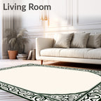 Vintage Floral Swirl Border Rug