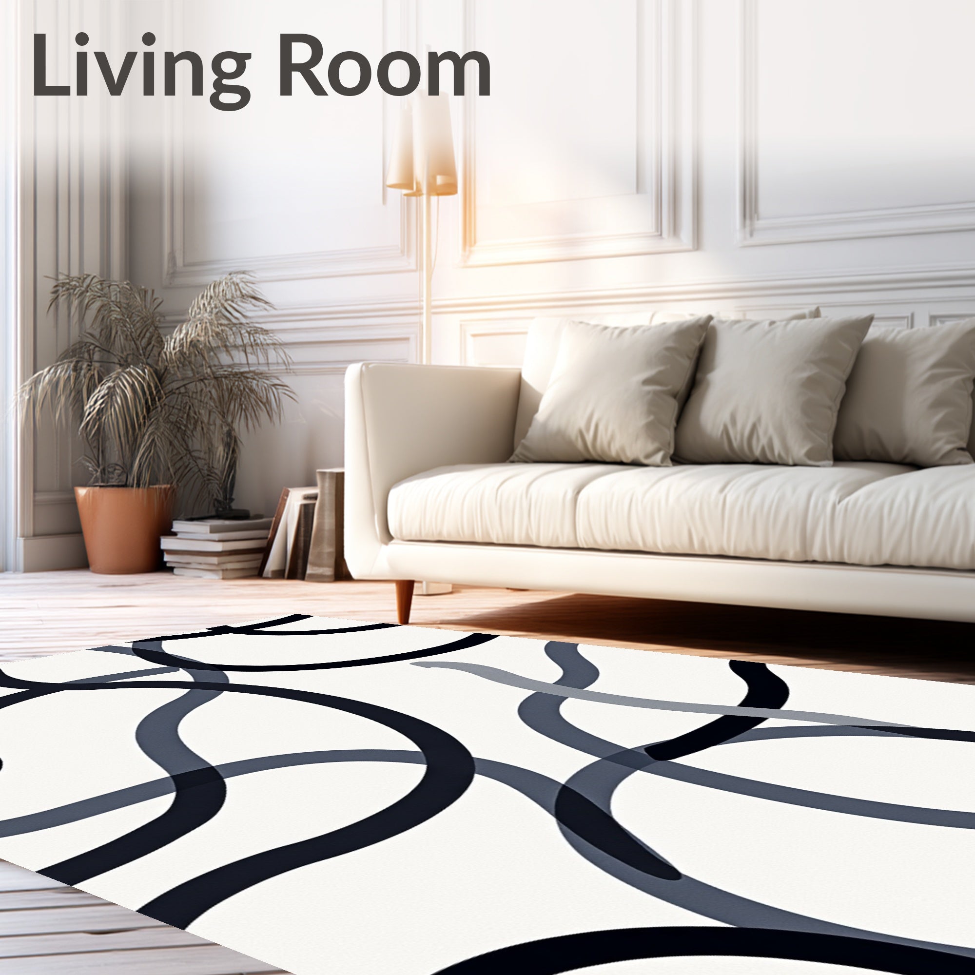 Abstract Flow Lines Dark Tones Rug