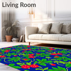 Vibrant Red Berry Vine Flourish Rug