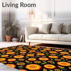 Vibrant Floral Patterned Folk Rug