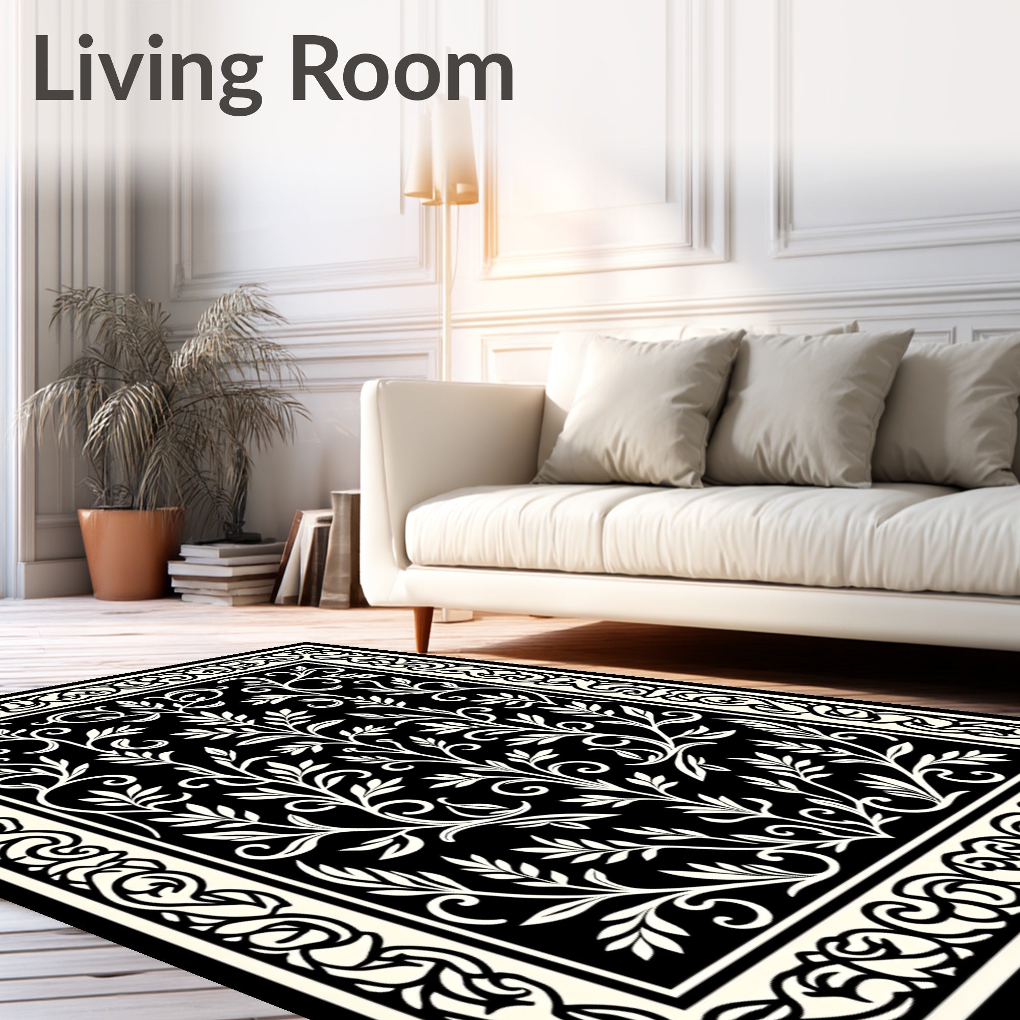 Classic Floral Vine Intricate Design Rug