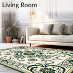 Intricate Floral Scrollwork Pattern Design Rug