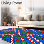 Blue Holly Candy Cane Stripes Rug