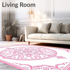Ornate Mandalas Pink Pattern Rug