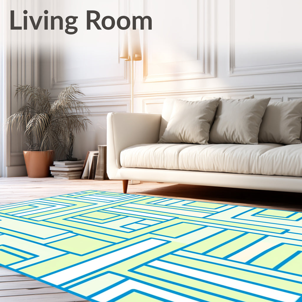 Abstract Geometric Pastel Lines Rug