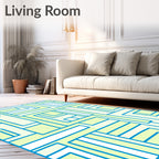 Abstract Geometric Pastel Lines Rug