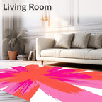 Vibrant Brushstroke Floral Pattern Rug