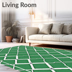 Green Diamond Net Pattern Rug